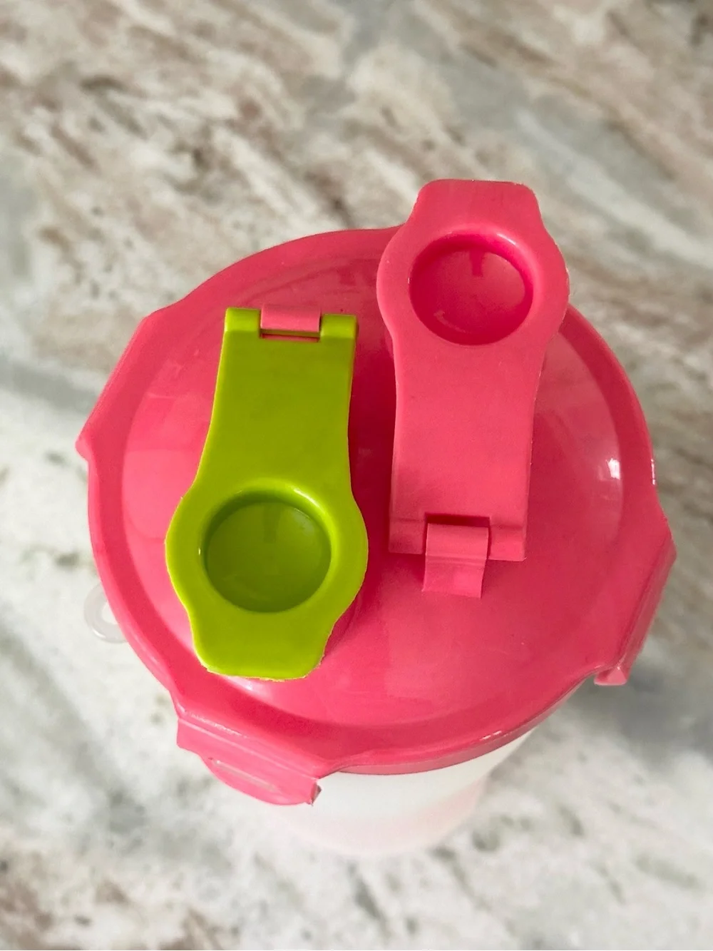 Hydra Cup Dual Shaker Made In USA Pink and Lime Dual Compartment Travel Bottle